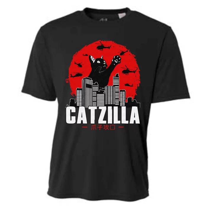 funny Catzilla Cute Cat Stuff For Cat Lover Cooling Performance Crew T-Shirt