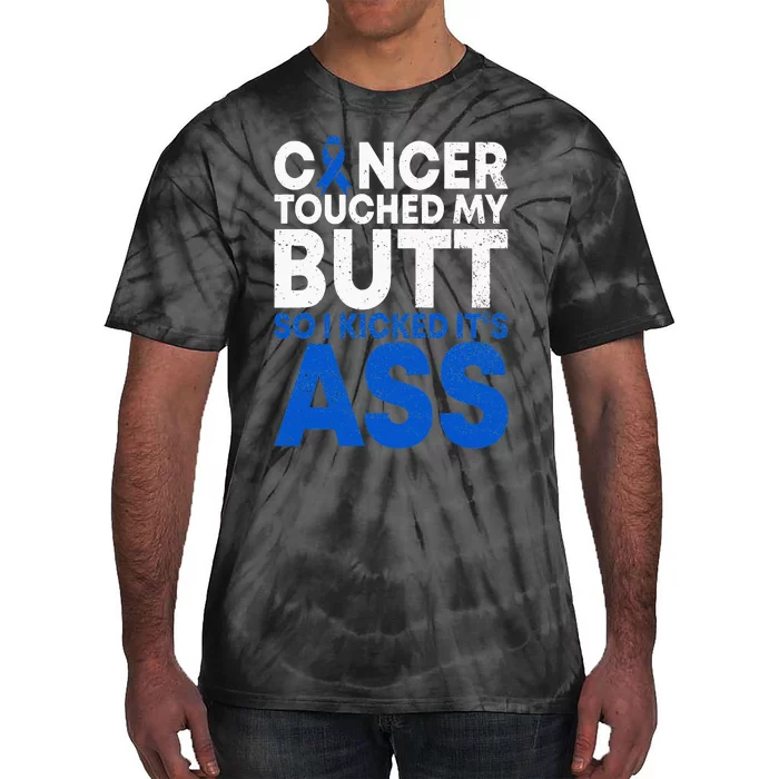 Funny Colon Cancer Survivor Cancer Awareness Ribbon Tie-Dye T-Shirt