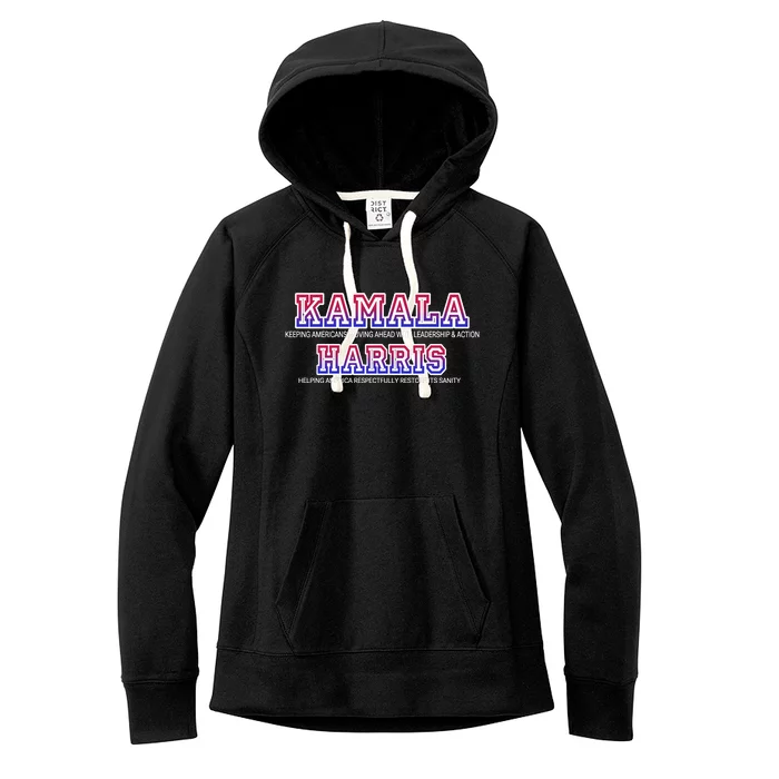 From Childless Cat Ladies Kamala For President Leadership Action & Restoring San Women's Fleece Hoodie