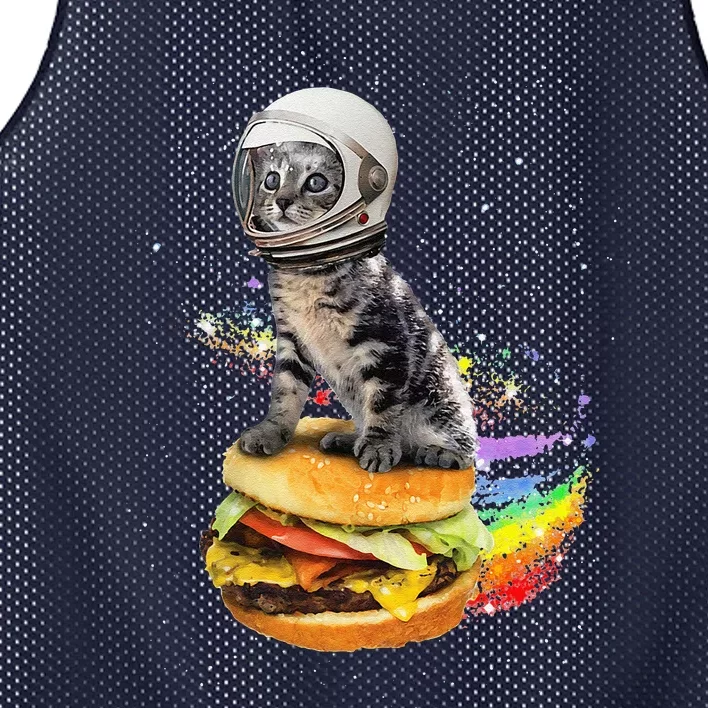 Funny Catronaut Cat Astronaut In Space Hamburger Astrocat Mesh Reversible Basketball Jersey Tank