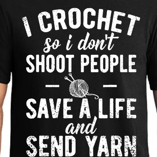 Funny Cute Crochet Save A Life And Send Yarn Gift Pajama Set