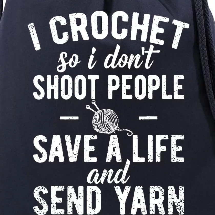 Funny Cute Crochet Save A Life And Send Yarn Gift Drawstring Bag