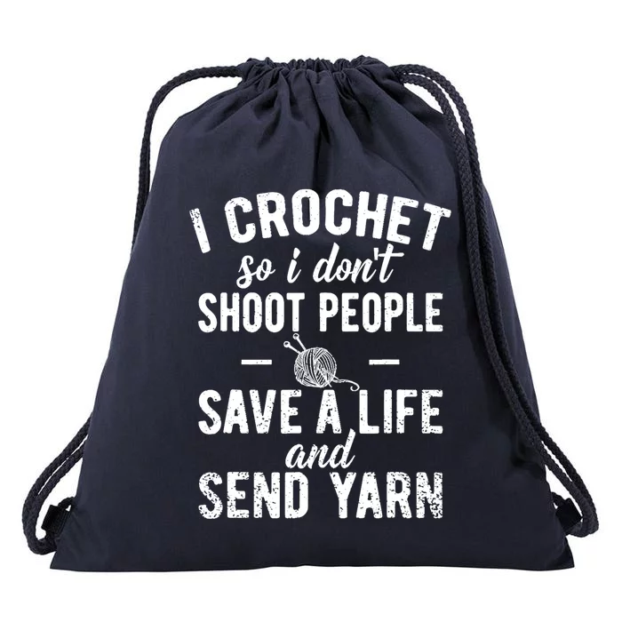 Funny Cute Crochet Save A Life And Send Yarn Gift Drawstring Bag