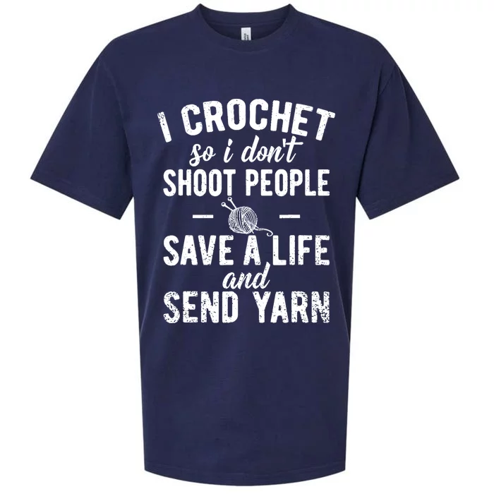 Funny Cute Crochet Save A Life And Send Yarn Gift Sueded Cloud Jersey T-Shirt