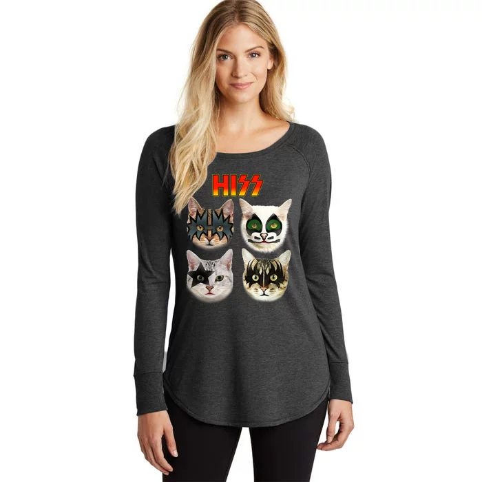 Funny Cat Cat Lover Cat Hiss Cat Owner Cat Humor Women's Perfect Tri Tunic Long Sleeve Shirt