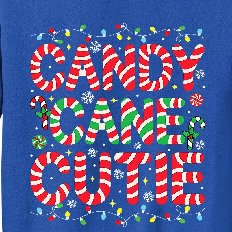 Funny Christmas Candy Cane Lover Crew Xmas Candy Cane Cutie Tall Sweatshirt