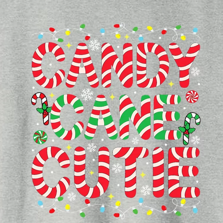 Funny Christmas Candy Cane Lover Crew Xmas Candy Cane Cutie Women's Crop Top Tee