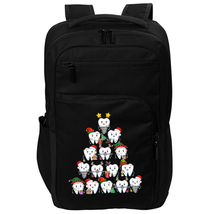 Funny Cute Christmas Dentistree Tooth Tree Impact Tech Backpack