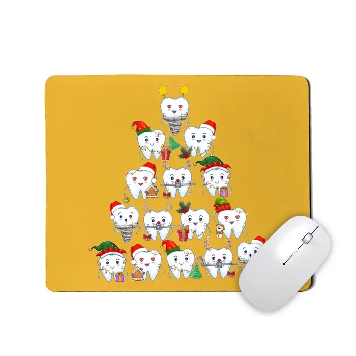 Funny Cute Christmas Dentistree Tooth Tree Mousepad