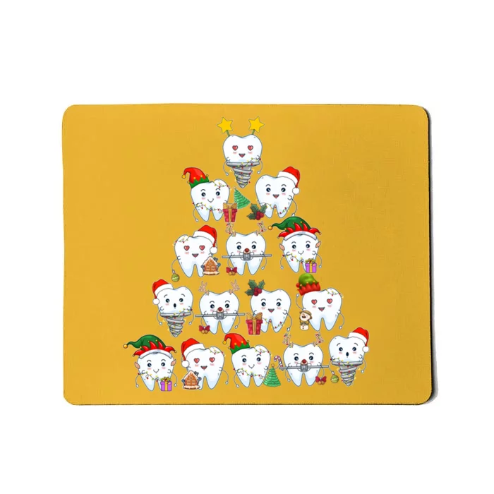 Funny Cute Christmas Dentistree Tooth Tree Mousepad