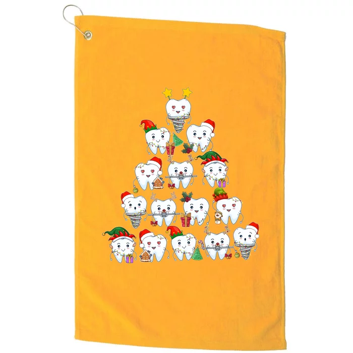 Funny Cute Christmas Dentistree Tooth Tree Platinum Collection Golf Towel