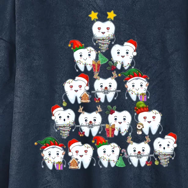 Funny Cute Christmas Dentistree Tooth Tree Hooded Wearable Blanket