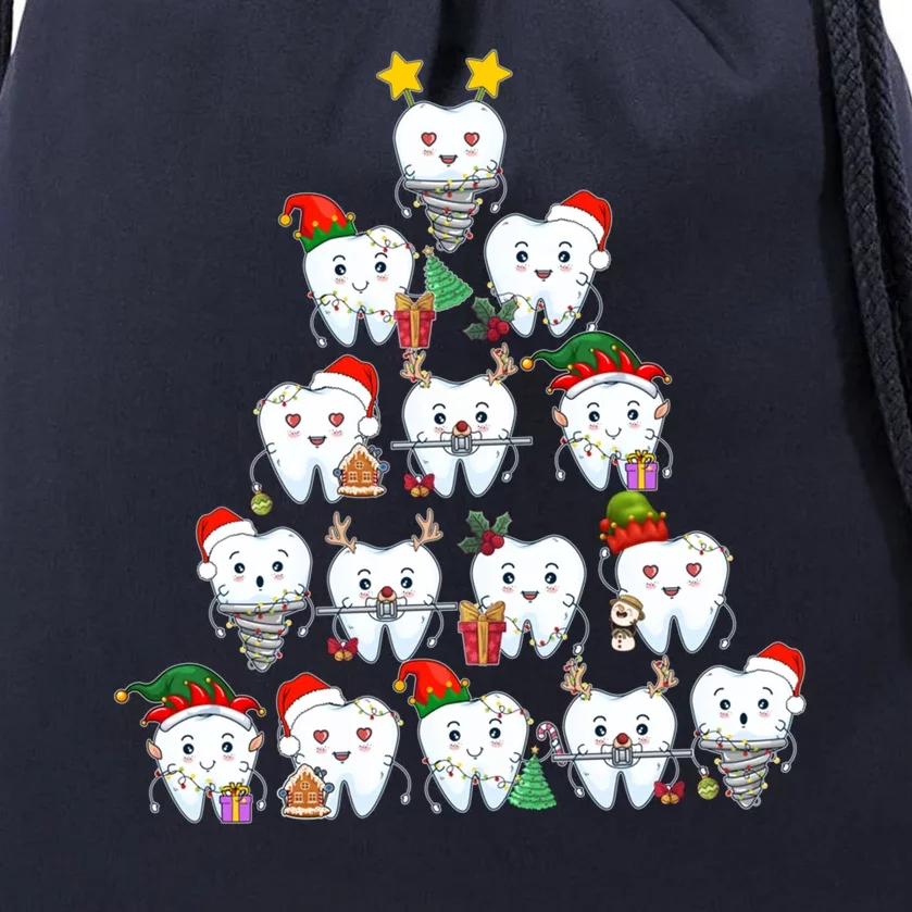 Funny Cute Christmas Dentistree Tooth Tree Drawstring Bag