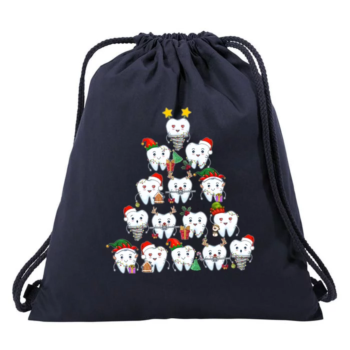 Funny Cute Christmas Dentistree Tooth Tree Drawstring Bag