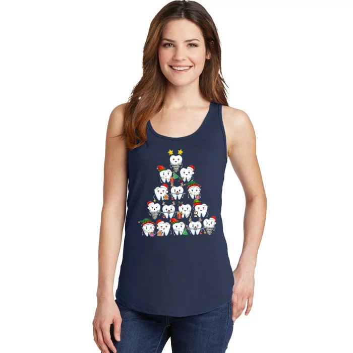 Funny Cute Christmas Dentistree Tooth Tree Ladies Essential Tank