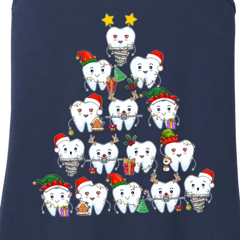 Funny Cute Christmas Dentistree Tooth Tree Ladies Essential Tank