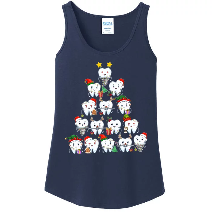 Funny Cute Christmas Dentistree Tooth Tree Ladies Essential Tank