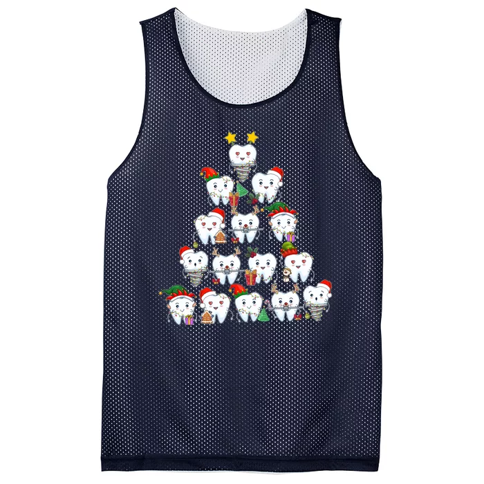 Funny Cute Christmas Dentistree Tooth Tree Mesh Reversible Basketball Jersey Tank