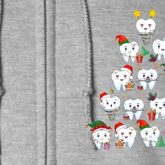 Funny Cute Christmas Dentistree Tooth Tree Full Zip Hoodie