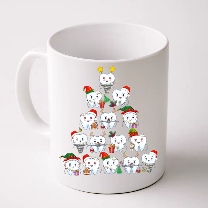 Funny Cute Christmas Dentistree Tooth Tree Front & Back Coffee Mug