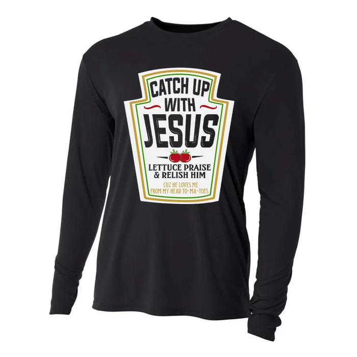 Funny Christian Christian Gifts Catch Up With Jesus Cooling Performance Long Sleeve Crew