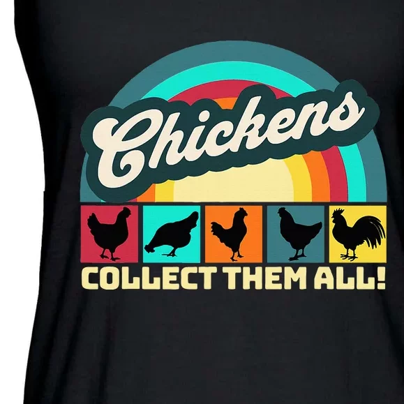 Funny Chicken Collector Farm Life Ladies Essential Flowy Tank