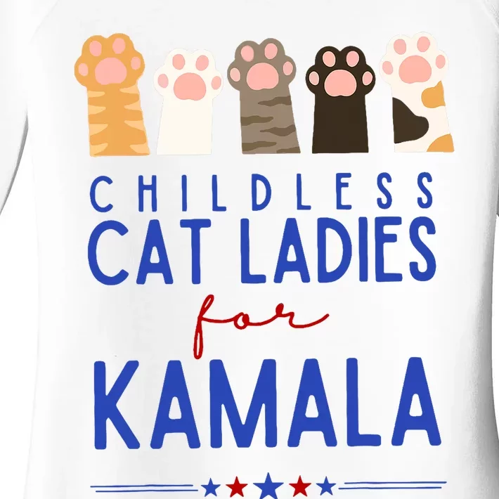 Funny Childless Cat Ladies For Kamala Harris 2024 President Women's Perfect Tri Tunic Long Sleeve Shirt