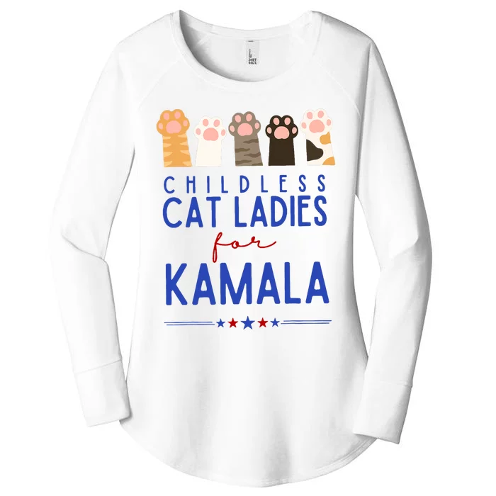 Funny Childless Cat Ladies For Kamala Harris 2024 President Women's Perfect Tri Tunic Long Sleeve Shirt