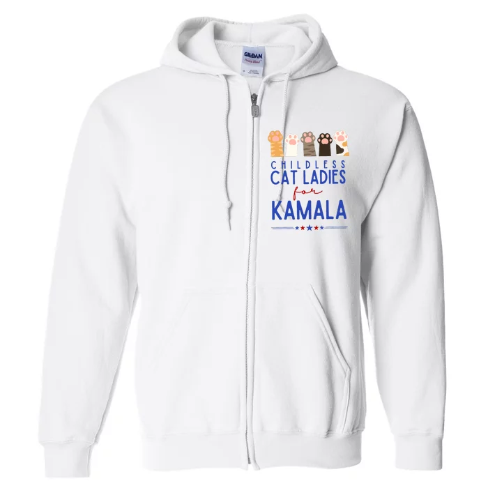 Funny Childless Cat Ladies For Kamala Harris 2024 President Full Zip Hoodie