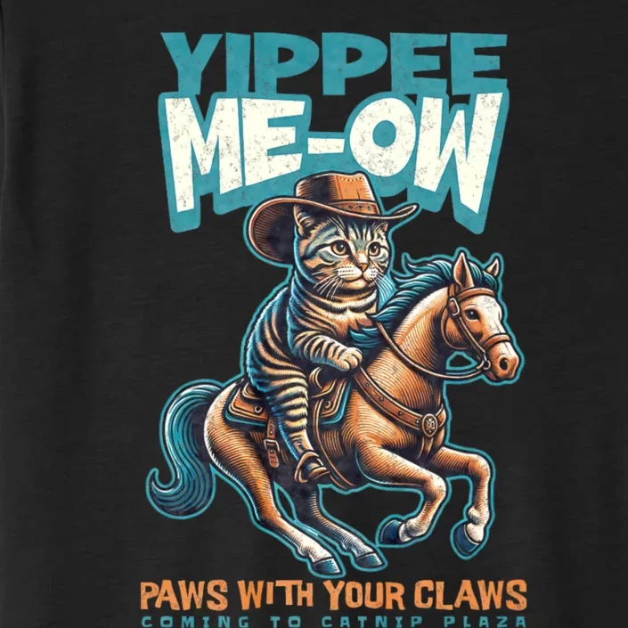 Funny Cat Cowboy Yippee Meow ChromaSoft Performance T-Shirt