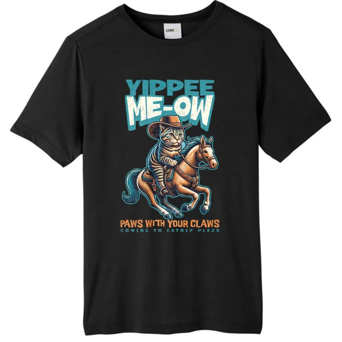 Funny Cat Cowboy Yippee Meow ChromaSoft Performance T-Shirt