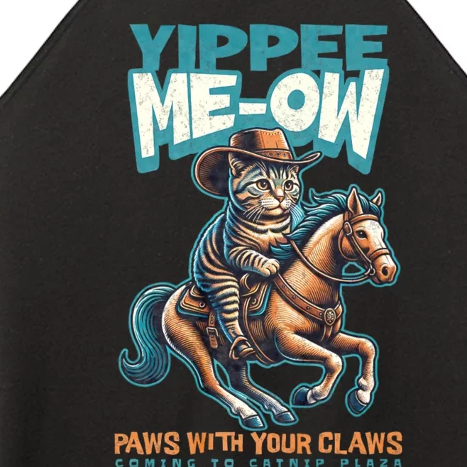 Funny Cat Cowboy Yippee Meow Women’s Perfect Tri Rocker Tank