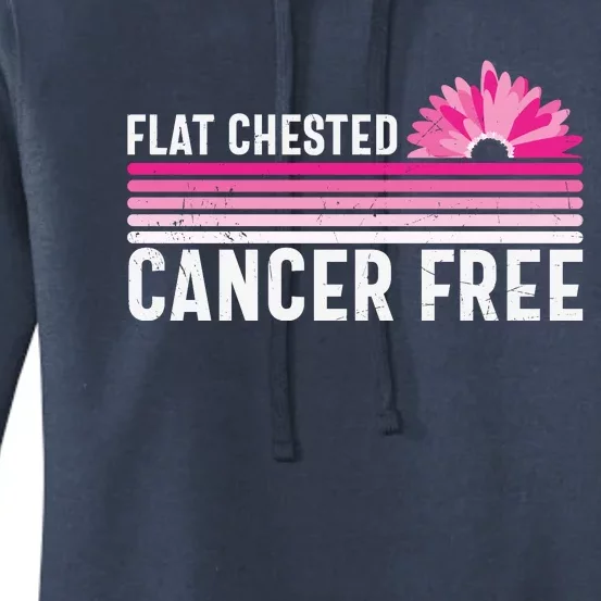 Flat Chested Cancer Free Flower Breast Caner Women's Pullover Hoodie