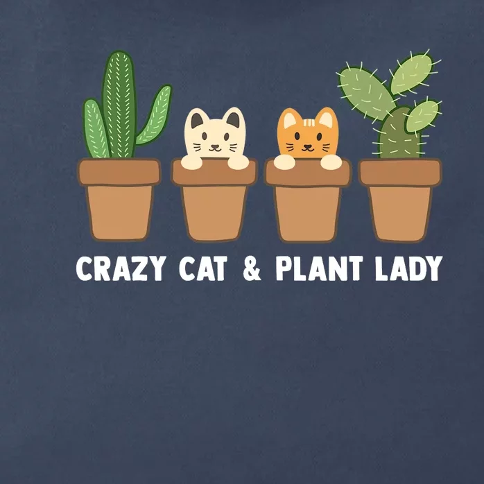 Funny Crazy Cat & Plant Lady Cactus Pet Lover Mom Gag Outfit Zip Tote Bag