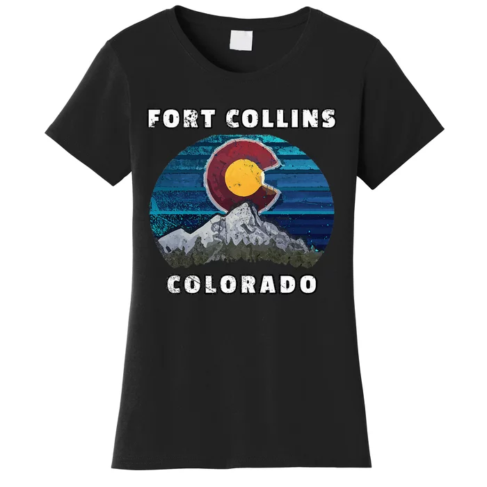 Fort Collins Colorado Flag Mountain Women's T-Shirt