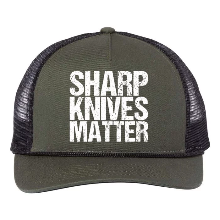 Funny Culinary Chef Sharp Knives Matter Gift Retro Rope Trucker Hat Cap