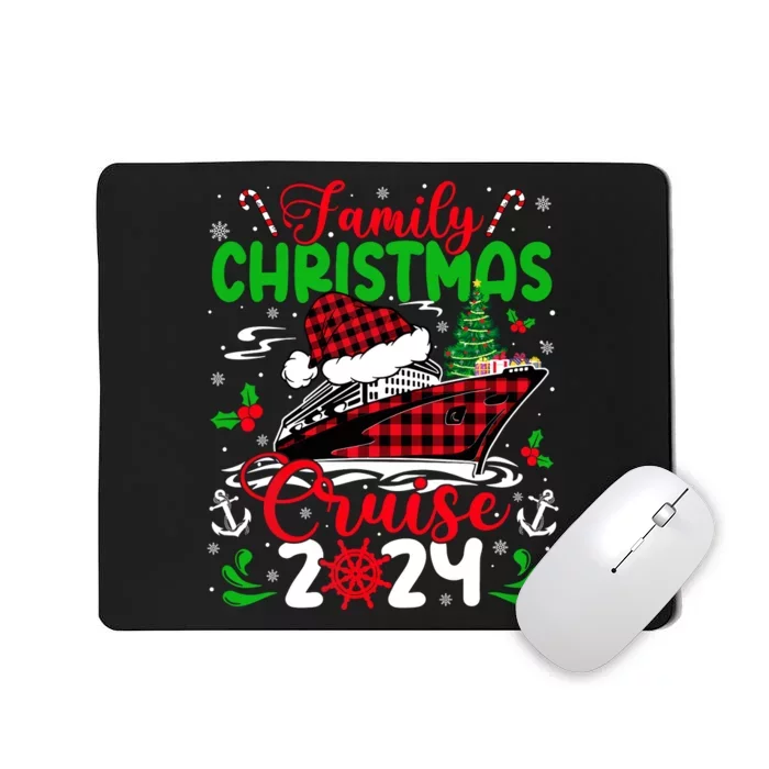 Family Christmas Cruise 2024 Plaid Cute Squad Xmas Cruising Mousepad