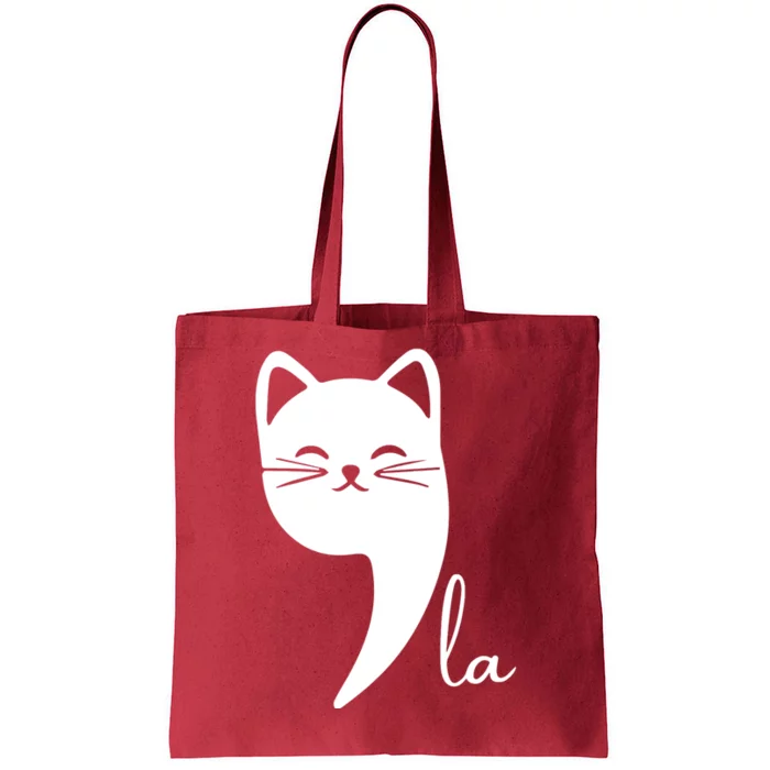 Funny Cat Comma La Kamala Harris For President 2024 Election Tote Bag