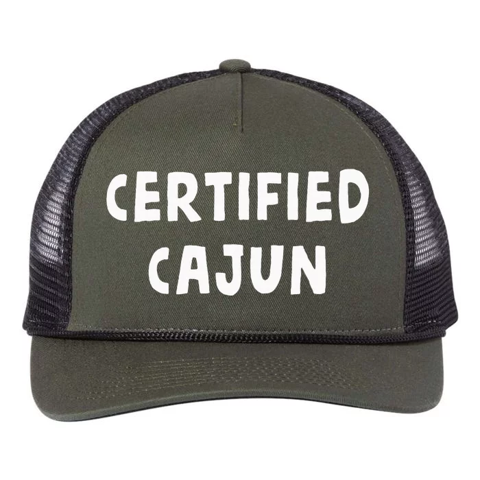 Funny Certified Cajun Louisiana French Cajuns Cute Gag Gift Retro Rope Trucker Hat Cap