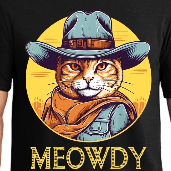 Funny Cat Cowboy Cowgirl Meow Howdy Meowdy Pajama Set