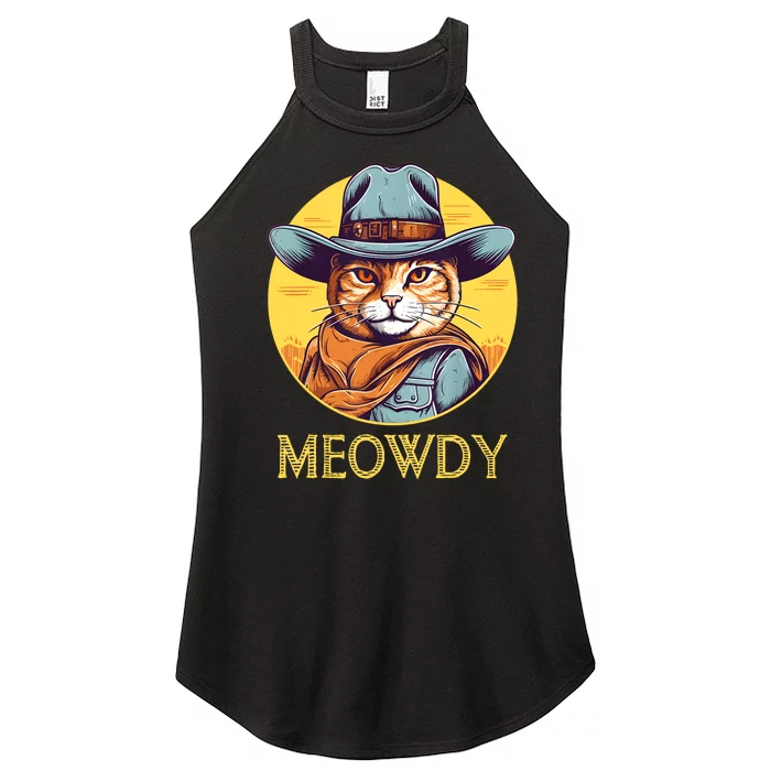 Funny Cat Cowboy Cowgirl Meow Howdy Meowdy Women’s Perfect Tri Rocker Tank