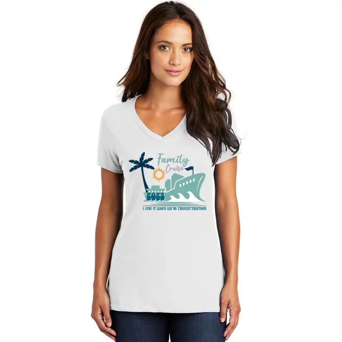 Family Cruise Cool Summer Vacation Women's V-Neck T-Shirt