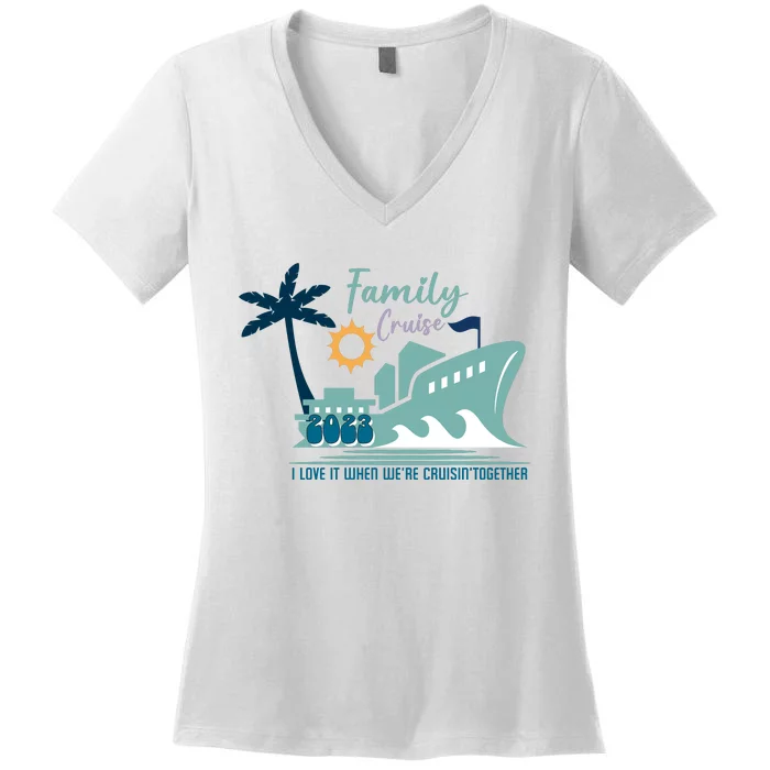 Family Cruise Cool Summer Vacation Women's V-Neck T-Shirt