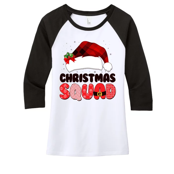 Funny Cute Christmas Squad Matching Shirts Women's Tri-Blend 3/4-Sleeve Raglan Shirt