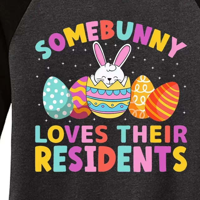 Folsom Care Center Easter Bunny Nursing Home Women's Tri-Blend 3/4-Sleeve Raglan Shirt