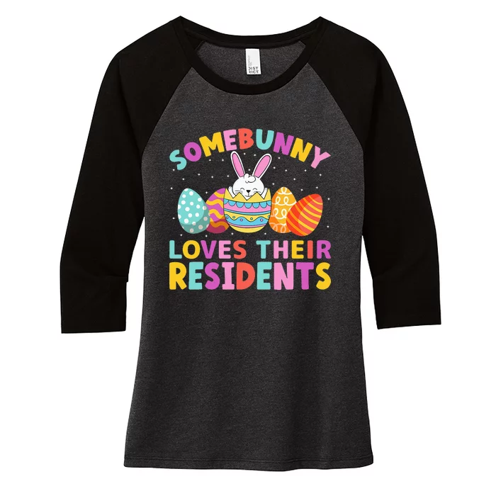 Folsom Care Center Easter Bunny Nursing Home Women's Tri-Blend 3/4-Sleeve Raglan Shirt