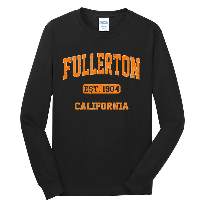 Fullerton California CA Vintage State Athletic Style Tall Long Sleeve T-Shirt