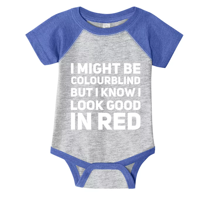 Funny Colourblind Colour Blindness Dad Joke Funny Gift Infant Baby Jersey Bodysuit