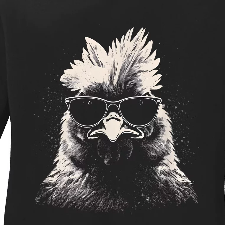 Funny Chicken Cool Graffiti Urban Art Street Ladies Long Sleeve Shirt