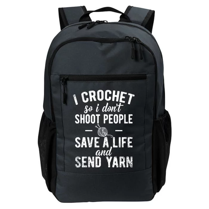 Funny Cute Crochet Save A Life And Send Yarn Gift Daily Commute Backpack